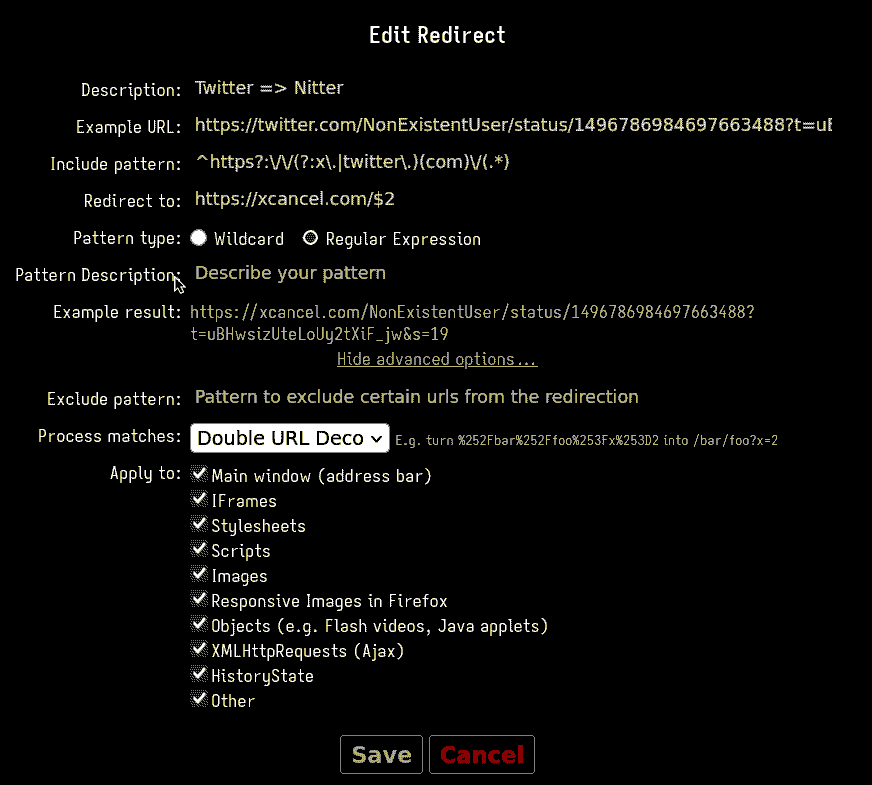 Twitter Redirect