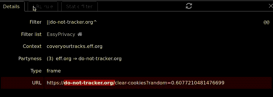 Logger's detail pane